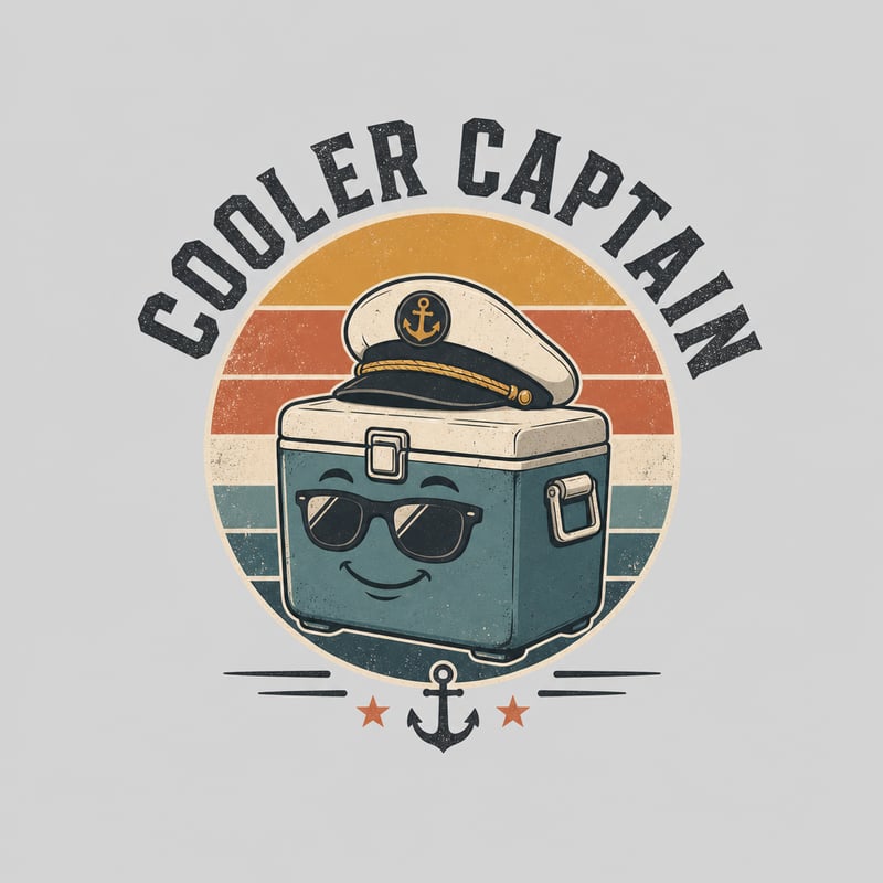 Retro Cooler Captain Vintage T-Shirt Design
