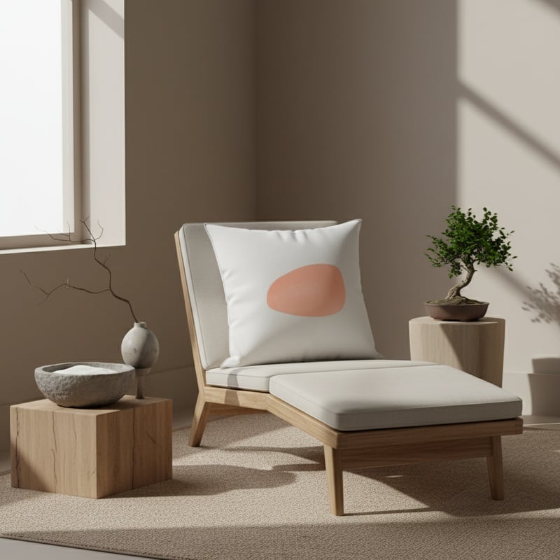Zen Japandi Interior with Pillow Design