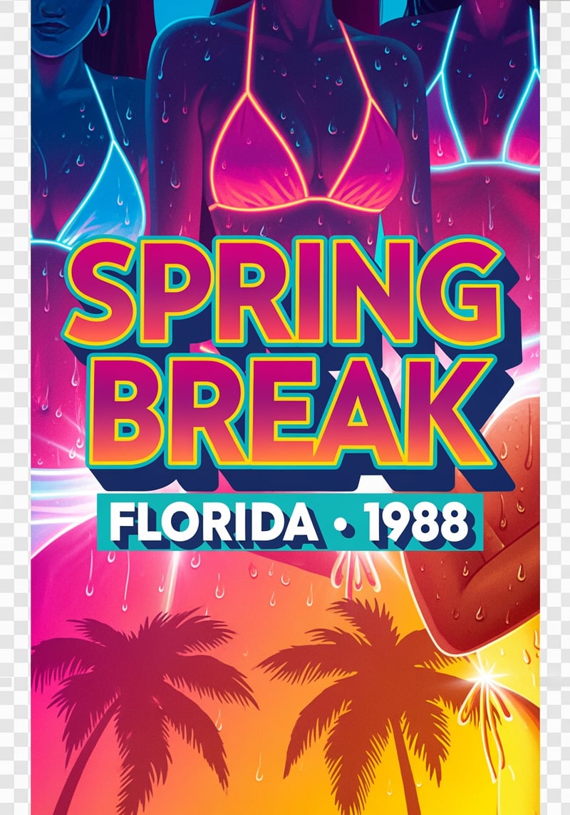 1980s Spring Break Florida Vintage Graphic
