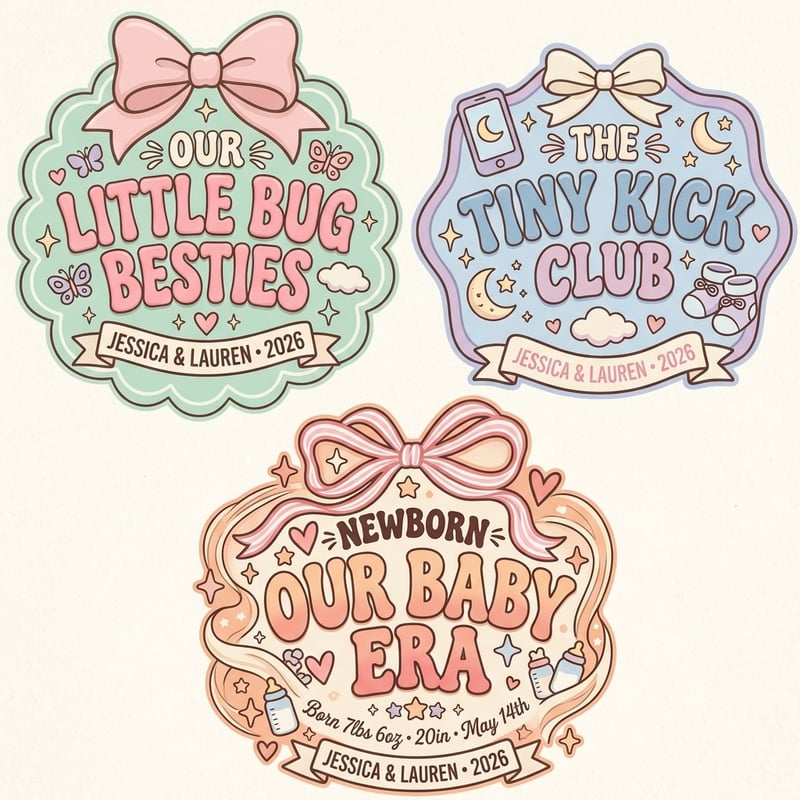 Baby Birth Stats Template - Pastel Blue