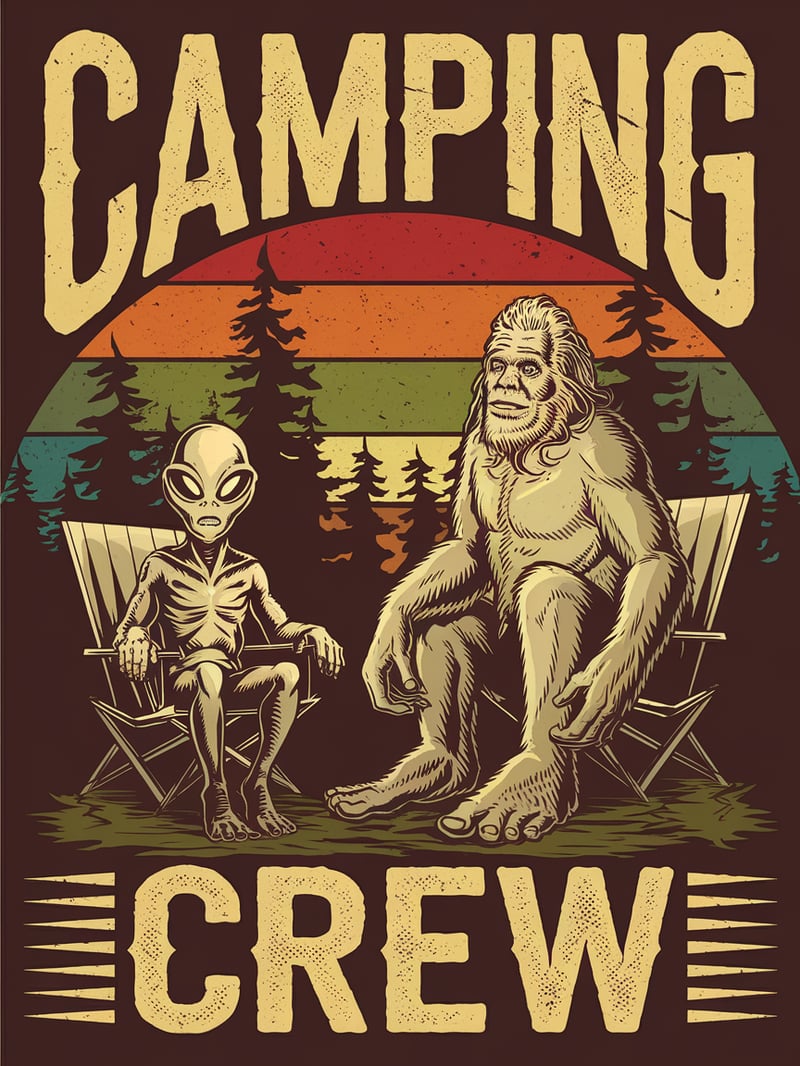Vintage Grunge Sunset Camping Tee