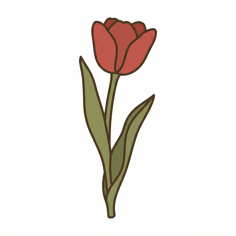 Flat Vector Tulip Micro Graphic