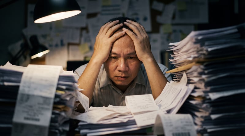 Cinematic Photo of Stressed Thai Man