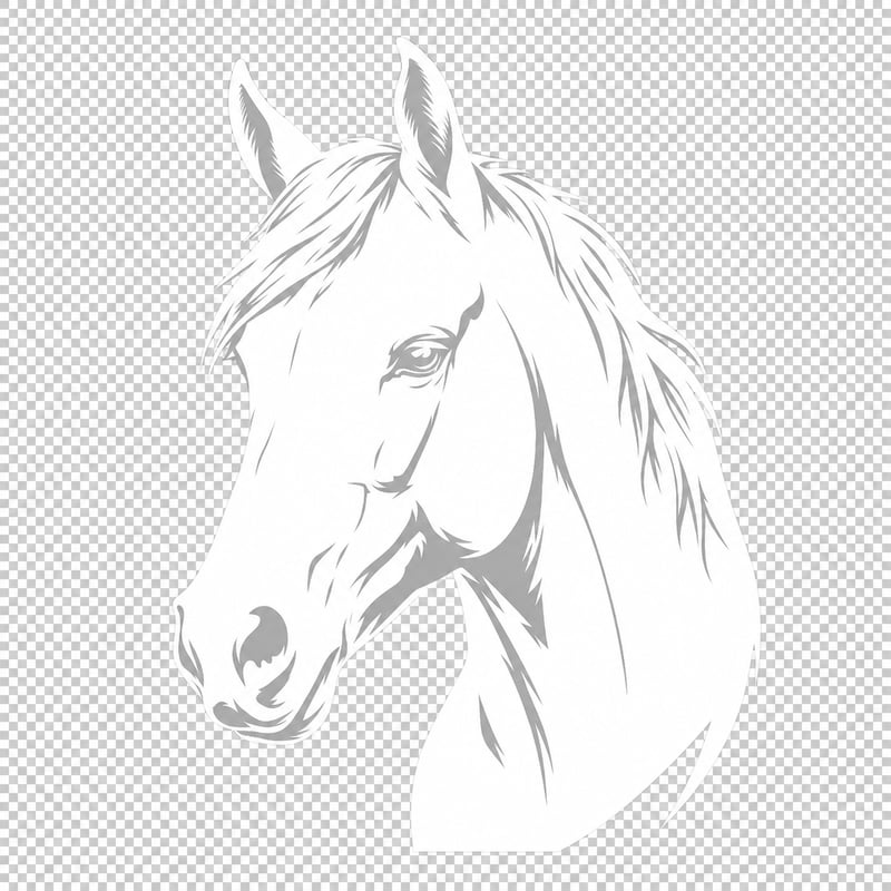 White Horse Head Silhouette