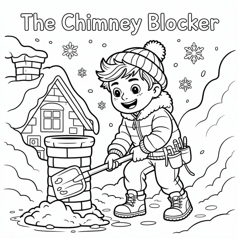 Mason Clearing Snow from Chimney