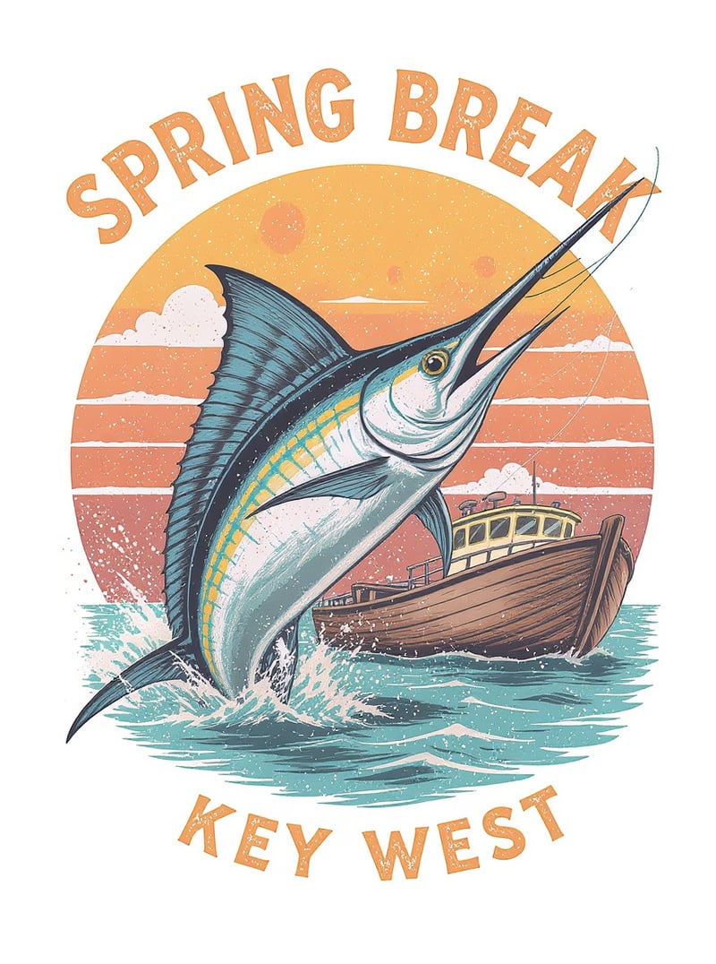 Hemingway-Style Marlin Sportfishing Art