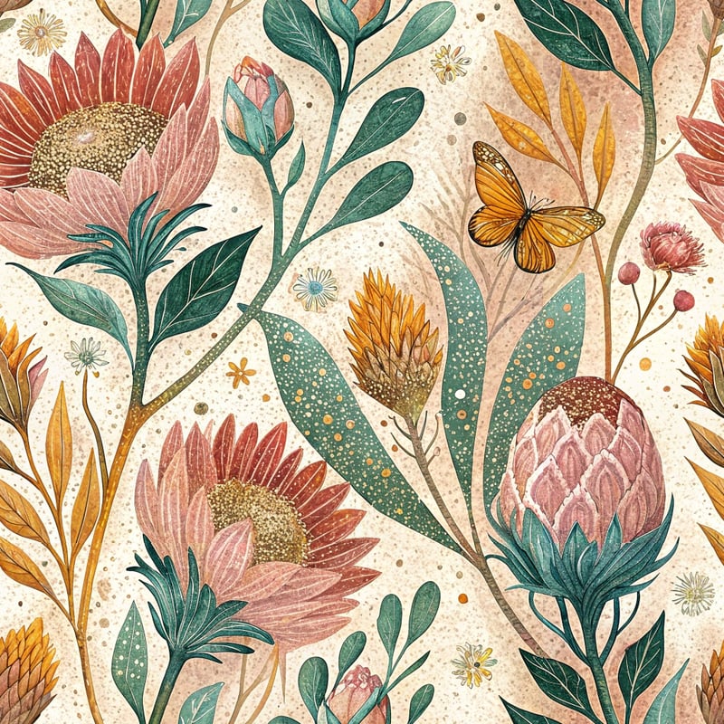 Vibrant Glitter Floral Pattern