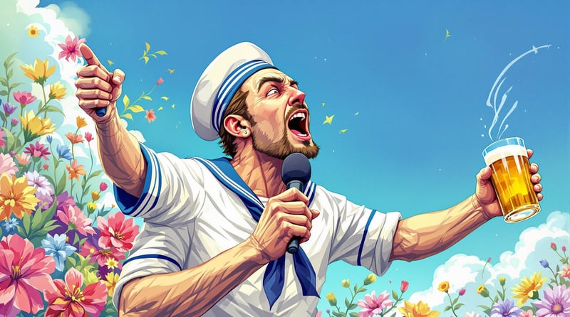 Drunken Sailor Singing Digital Art