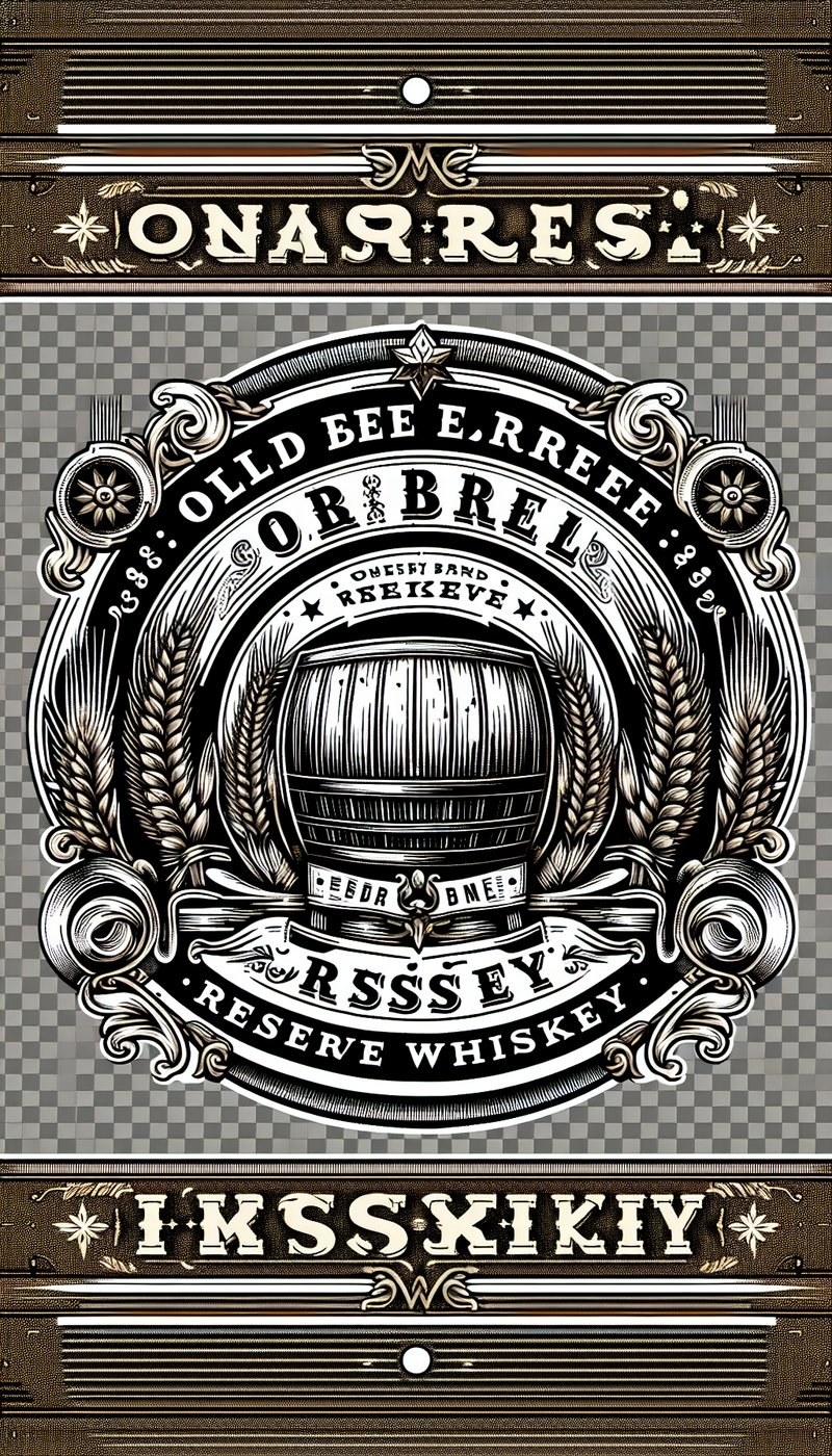 Retro Whiskey Bottle Label Design