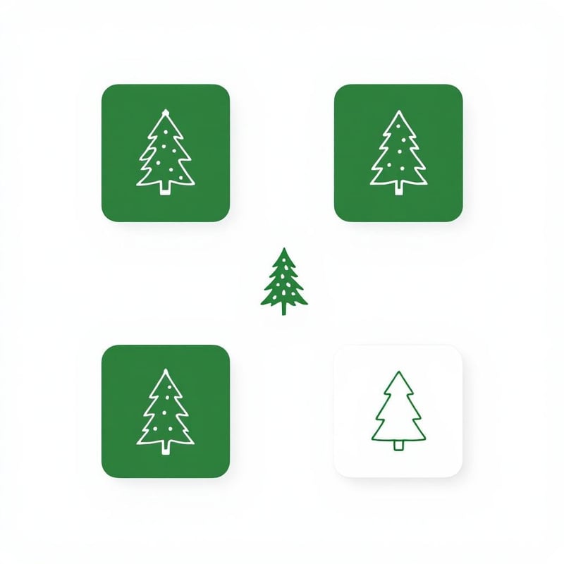 Green & White Christmas Tree Icons