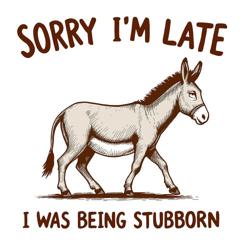 Retro Donkey Illustration with Quote
