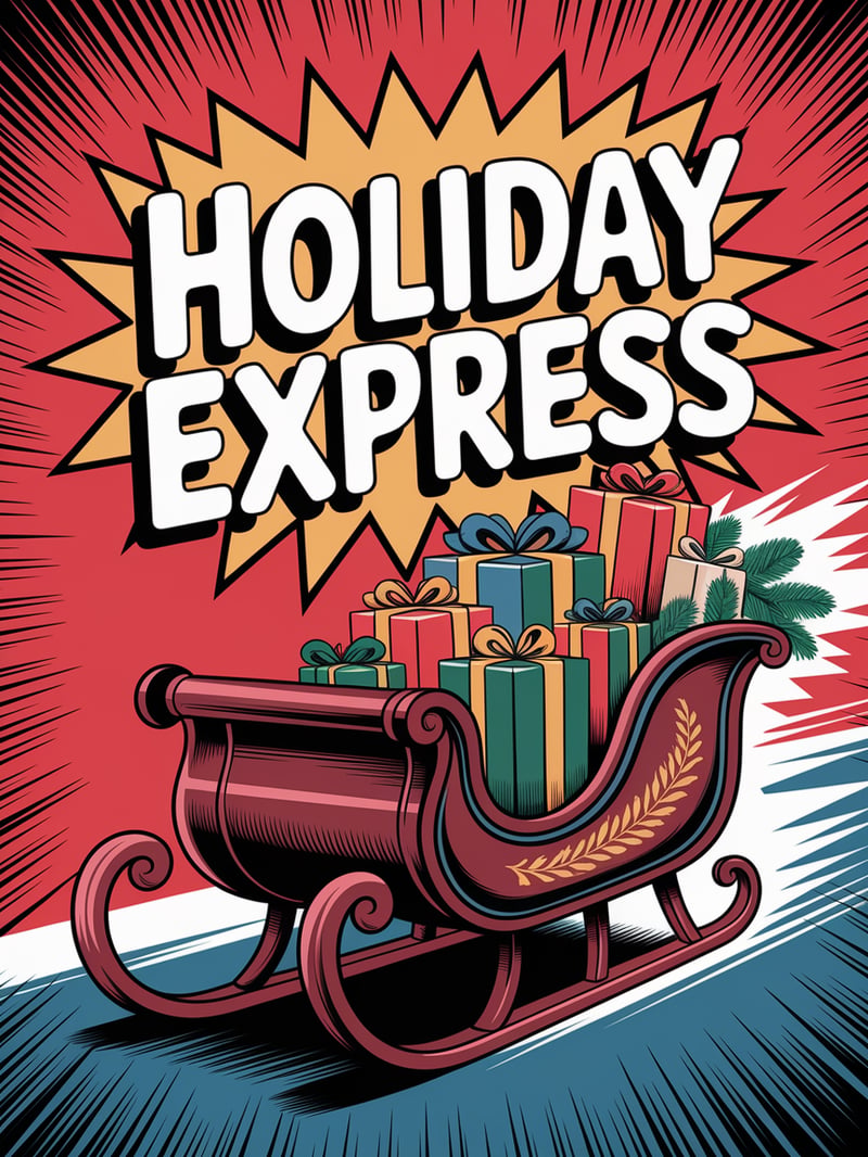 Rainbow Presents Sleigh Holiday Express