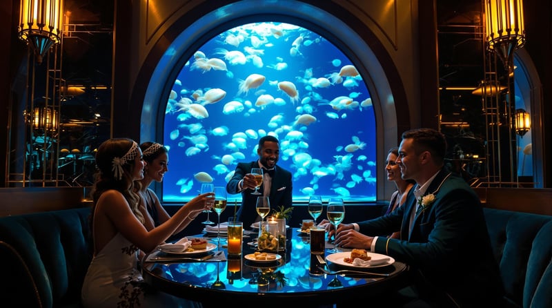 Art Deco Aquarium Lounge in Chicago