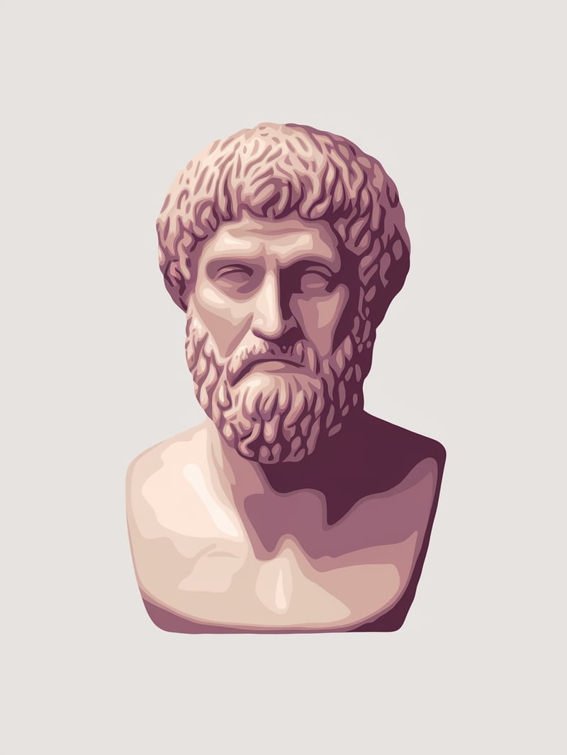 Democritus Marble Bust Vector Image