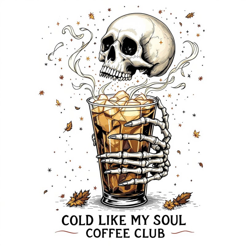 Ghostly Iced Coffee Illustration