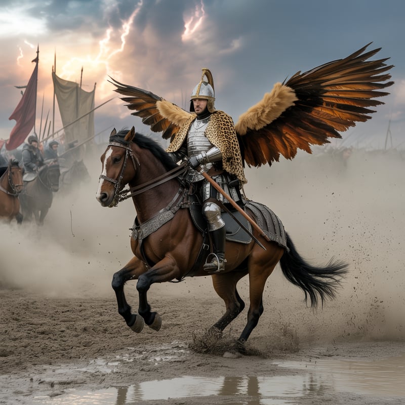 Polish Winged Hussar Charging on Horseback