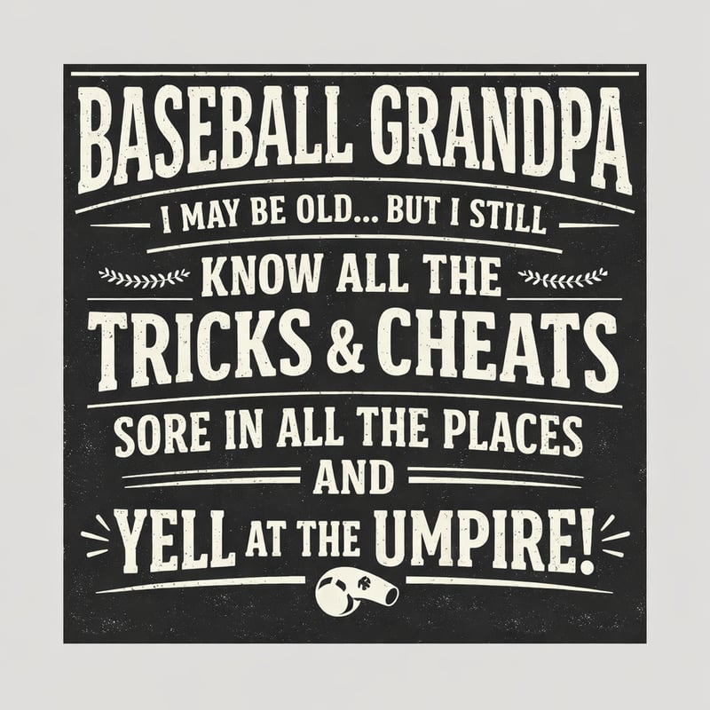 Funny Baseball Grandma Grandpa Tee Design