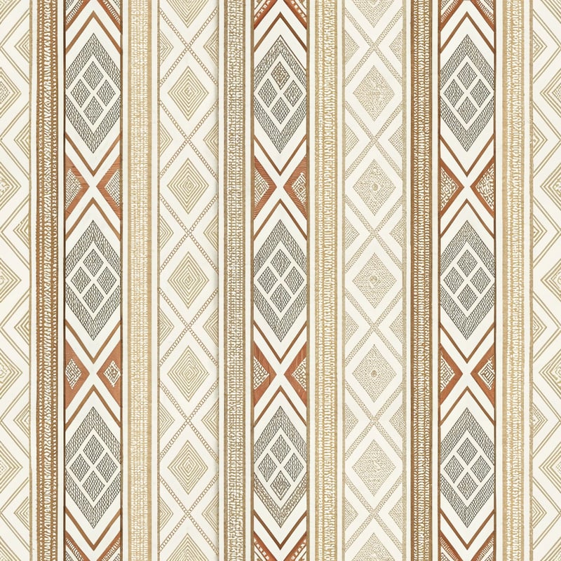 Ivory and Grey Geometric Stripe Pattern