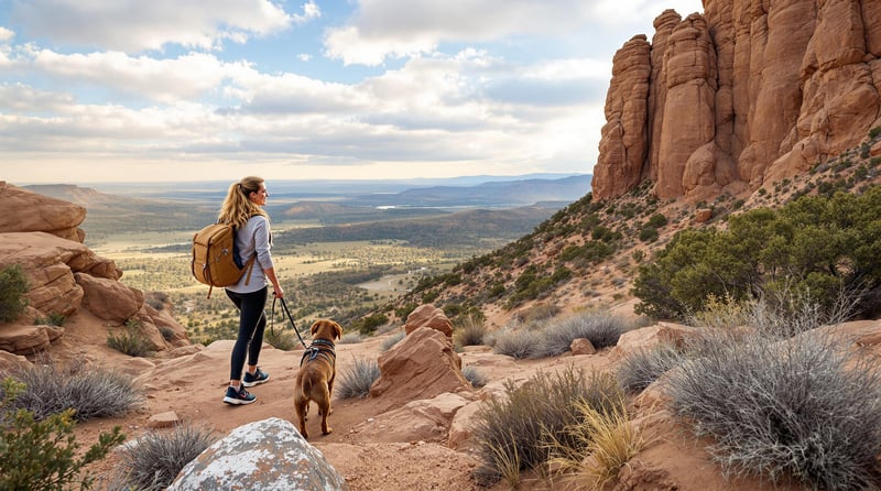Hiking at Chimney Rock with Dog