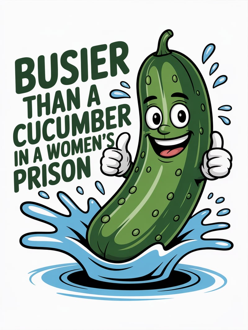 Cartoon Cucumber with Thumbs Up