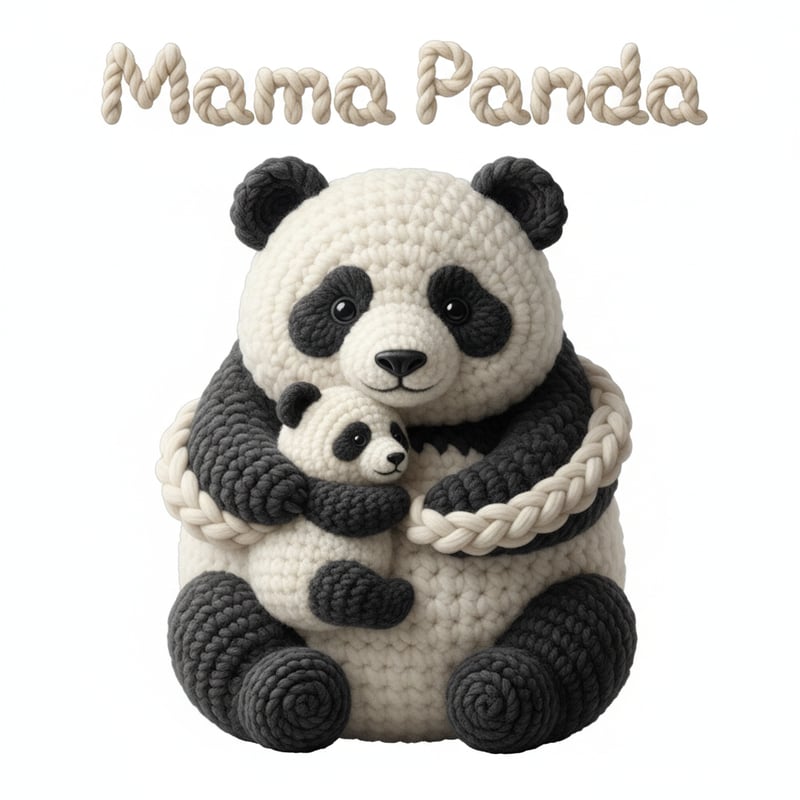 Mama Panda Crochet Yarn Art