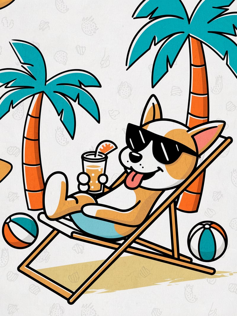 Cheerful Dog on a Beach Chair