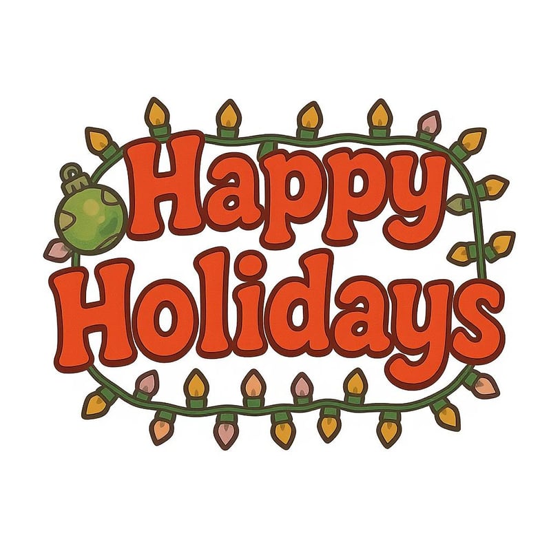 Happy Holidays Cartoon Garland Art
