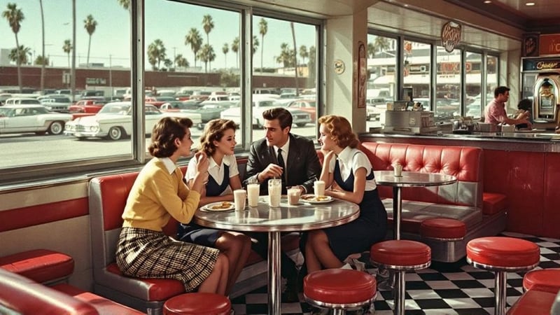 1950s California Drive-In Malt Shop