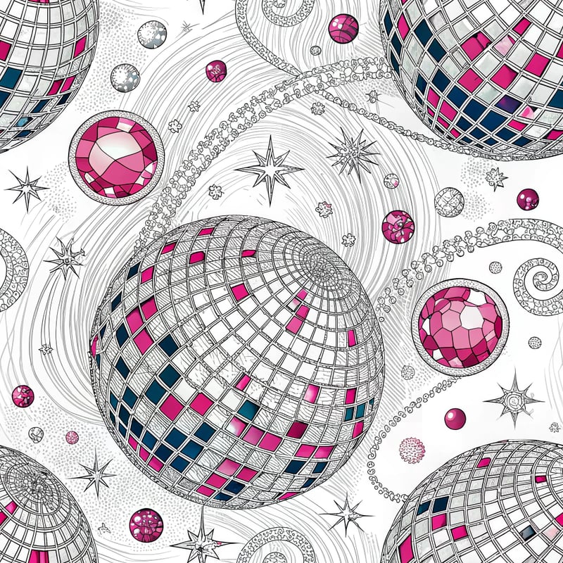 Silver Disco Ball with Pink Accents