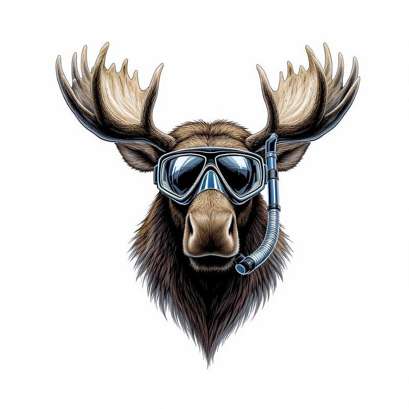 Hyper Realistic Moose Logo Vector