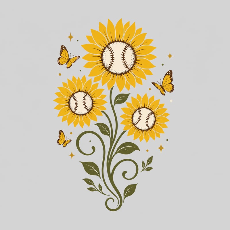 Sunflower Baseball Graphic Tee