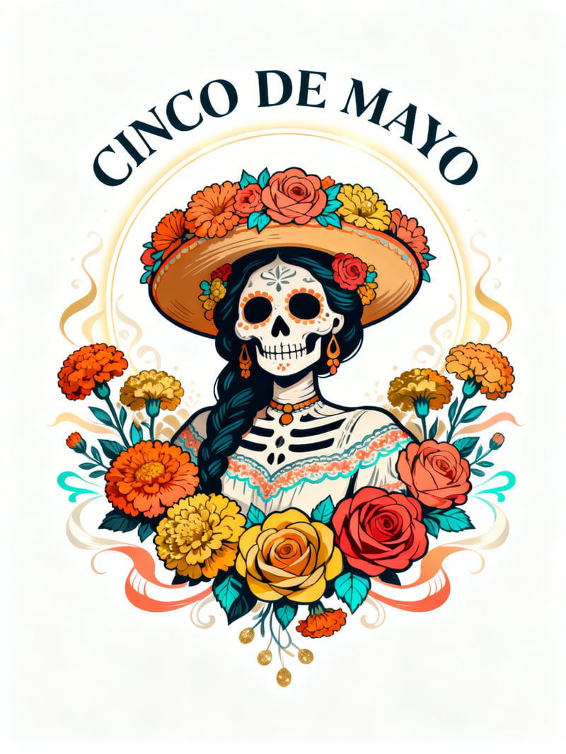 Cinco de Mayo Calavera Lady Illustration