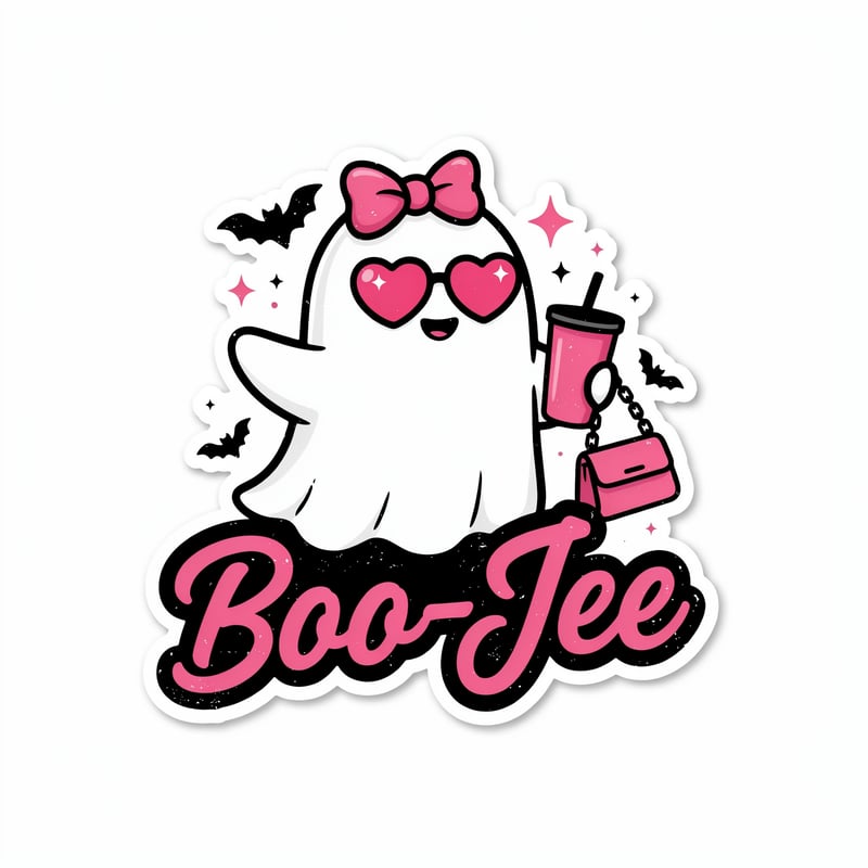 Boo-Jee Pink Ghost T-Shirt Design