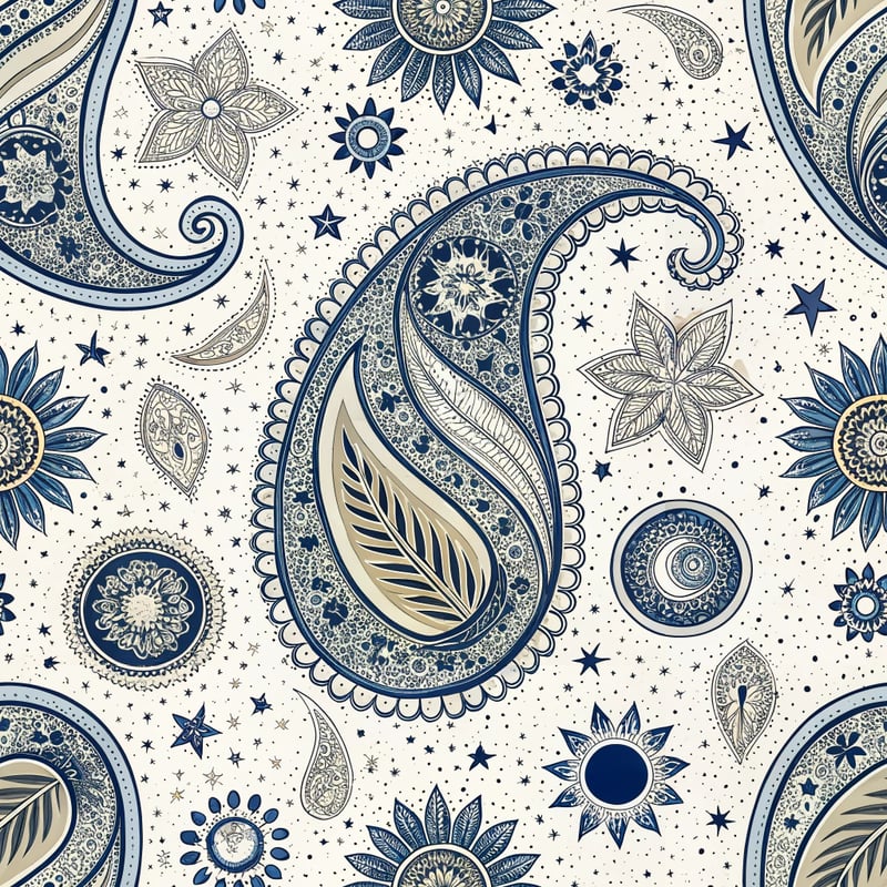 Striped Paisley Celestial Pattern