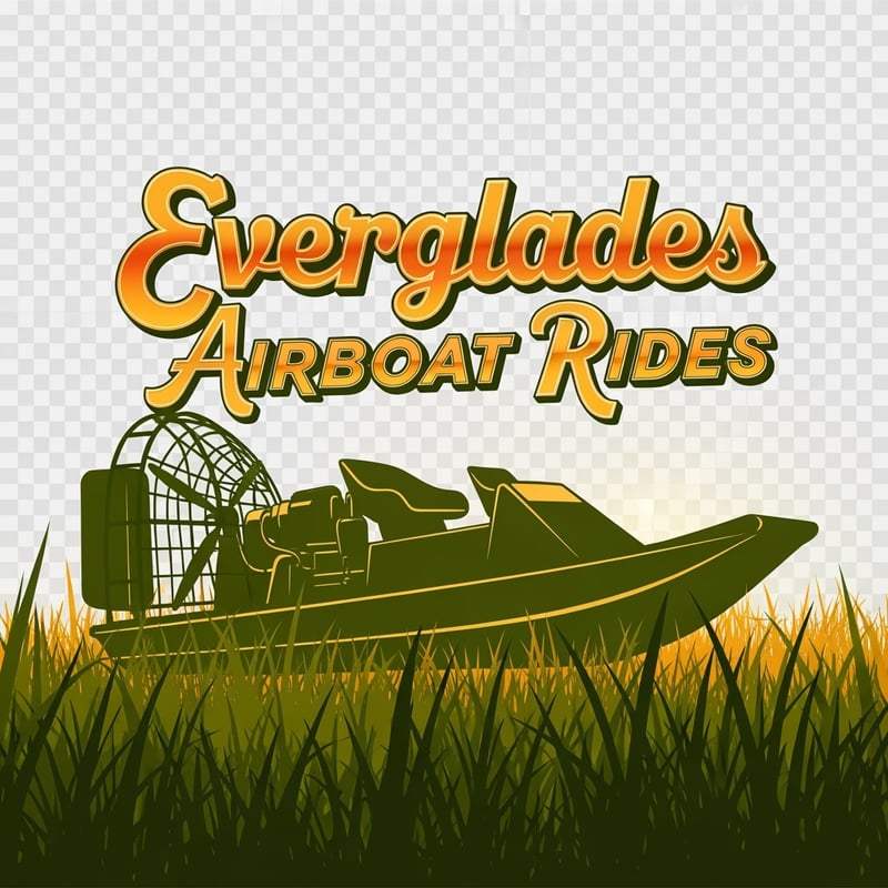 Retro Florida Everglades Airboat Silhouette