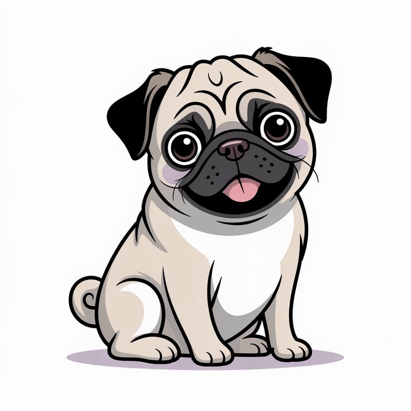 Lovable Pug with Curly Tail