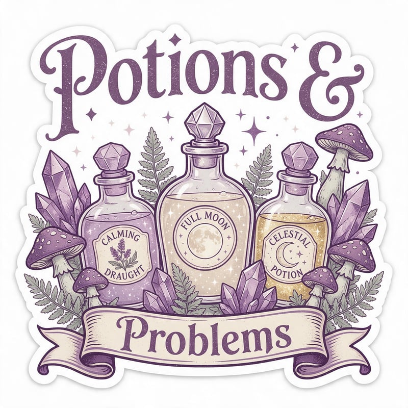 Potions & Problems Vintage Sticker