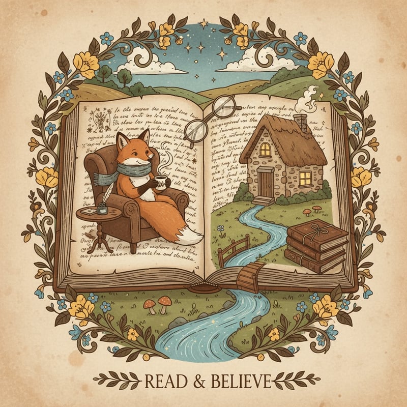 Whimsical Book Illustration with Fox