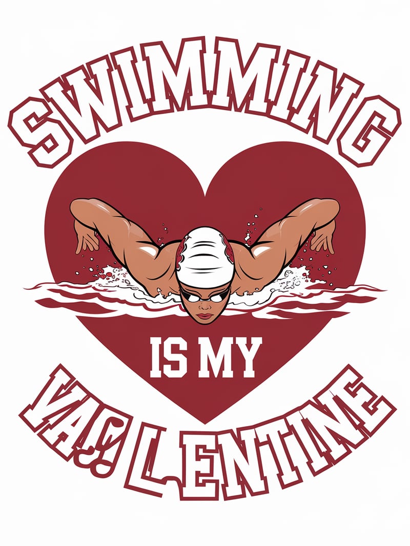 Swimming Is My Valentine Artwork