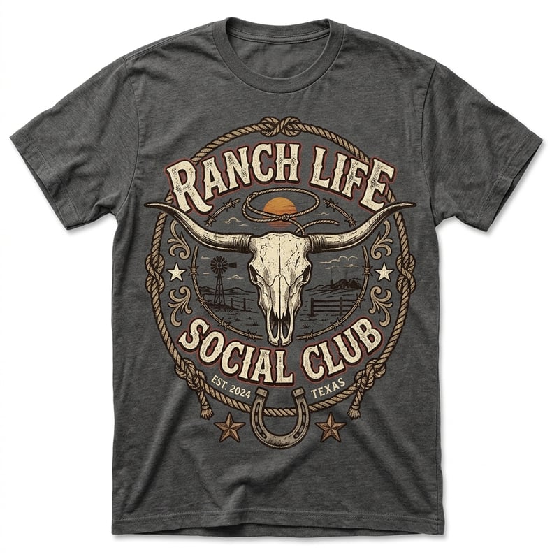 Retro Western Ranch Life Design