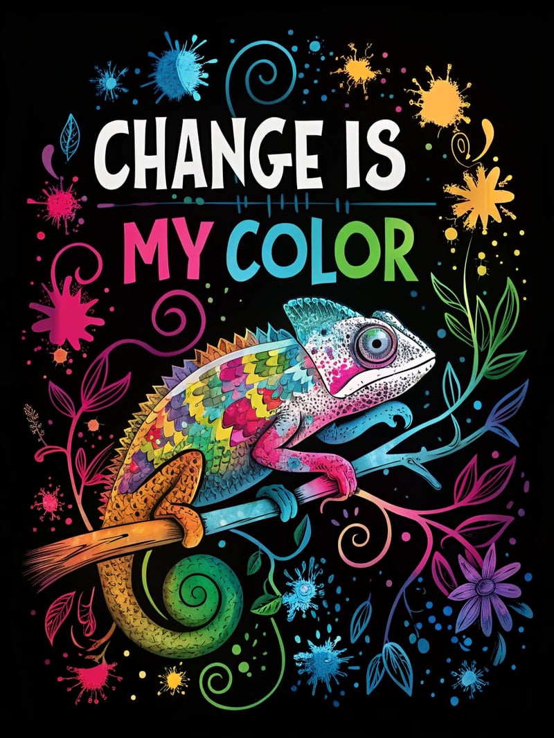 Surreal Chameleon Digital Collage