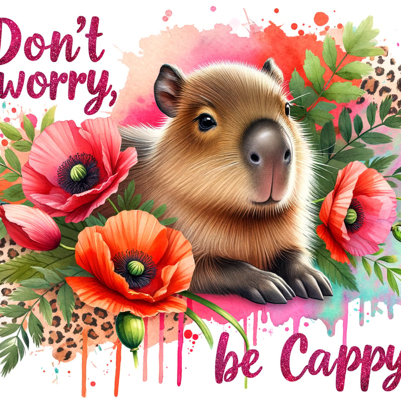 Adorable Watercolor Baby Capybara Art