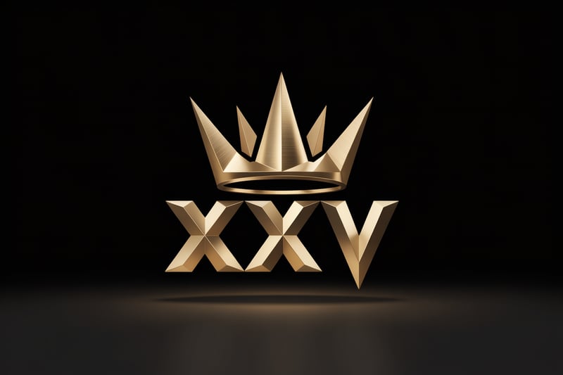 3D Golden XXV Anniversary Logo