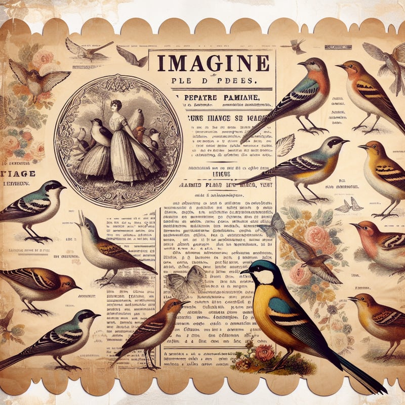 Vintage Bird Illustration Paper