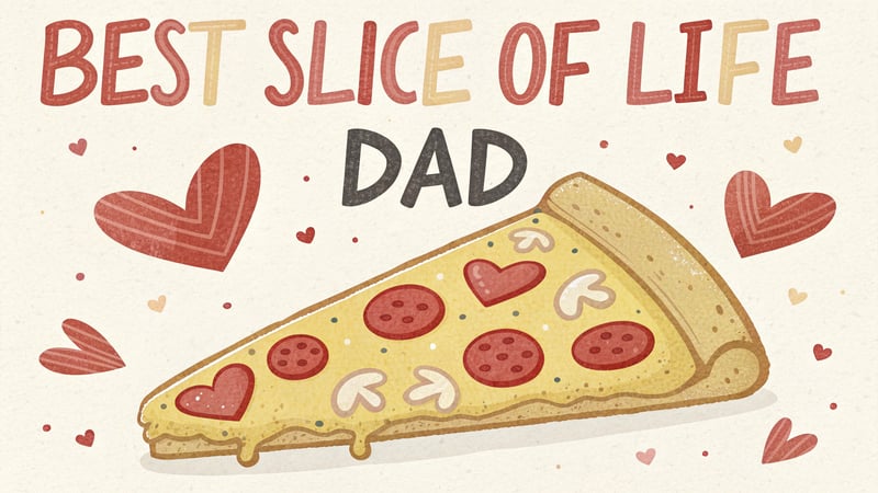 Pizza Slice Doodle with Hearts