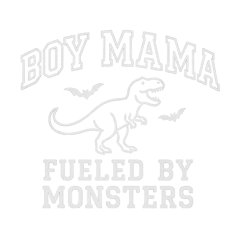 Collegiate 'Boy Mama' White Line-Art Tee