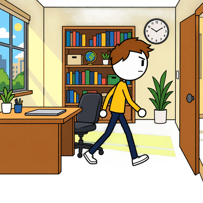 Flat 2D Cartoon Office Scene