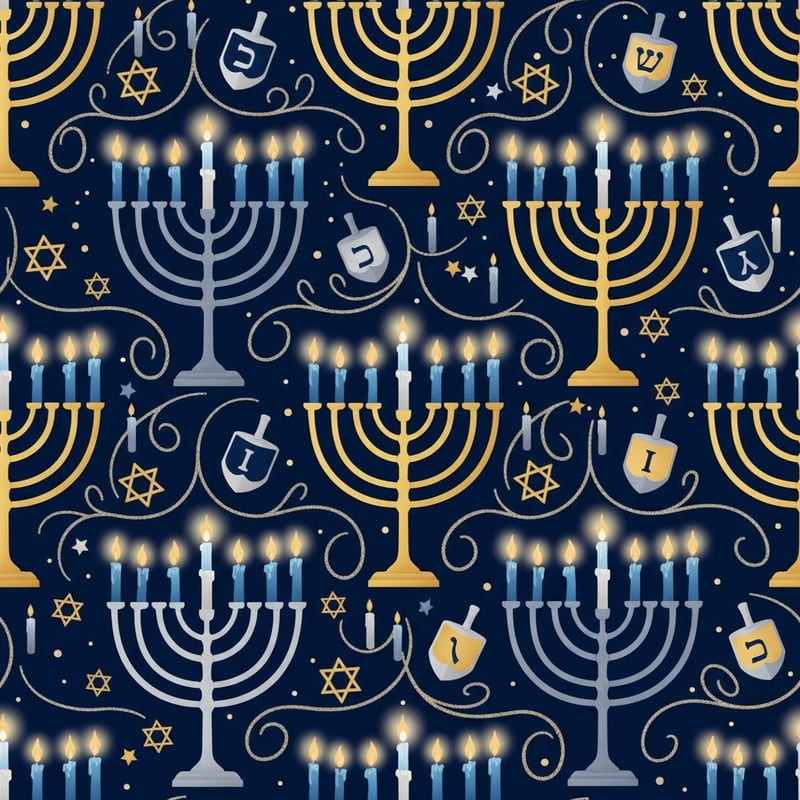 Hanukkah Pattern Vector Art