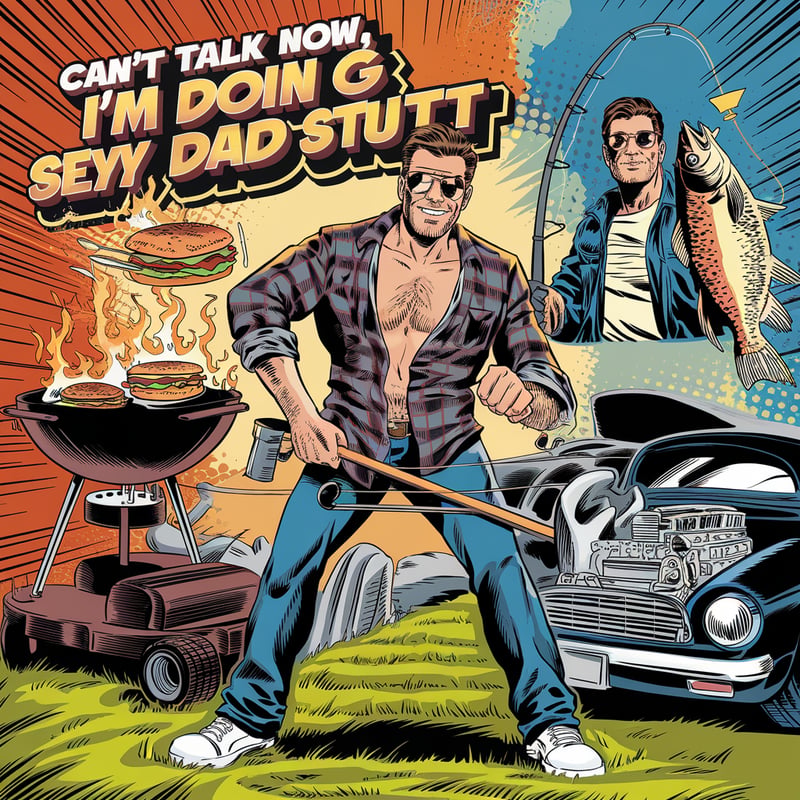 Dynamic Comic Dad Illustration