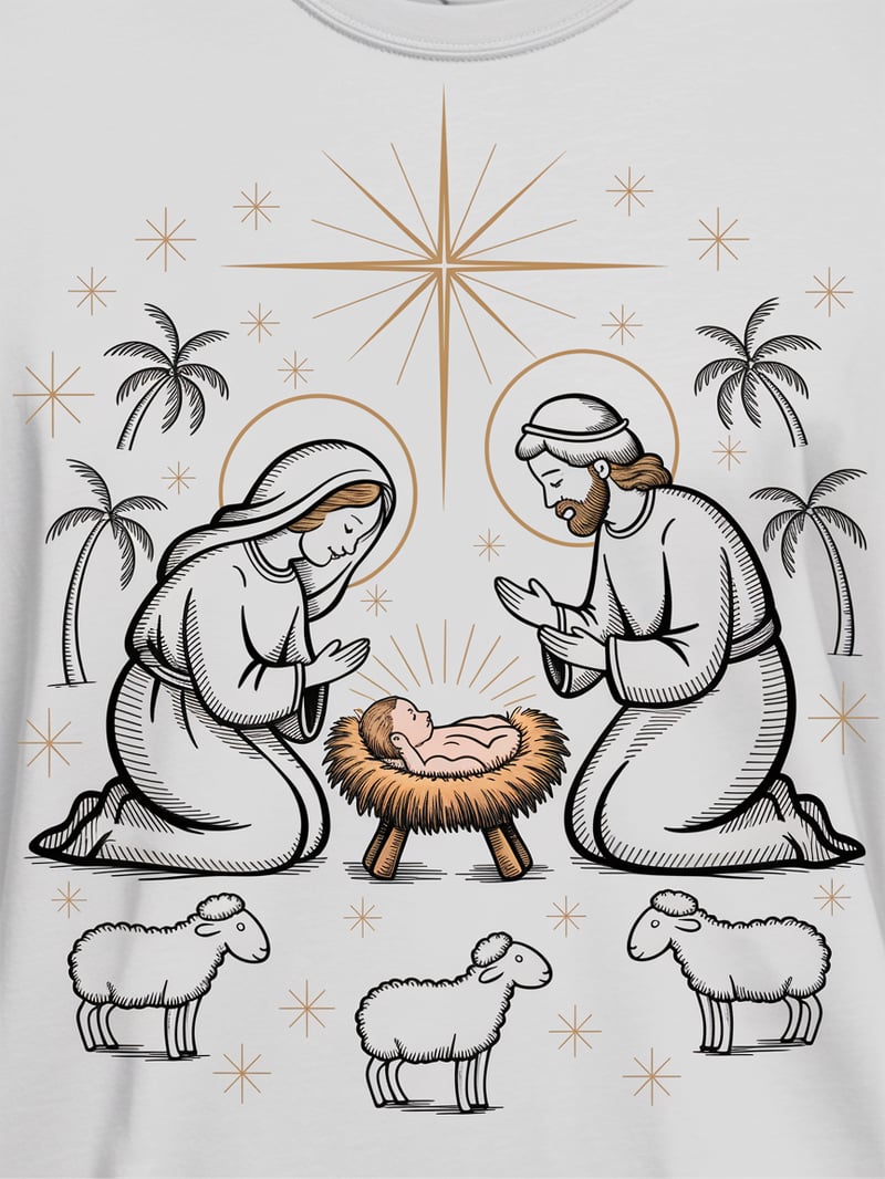 Hand-Drawn Nativity Doodle Design